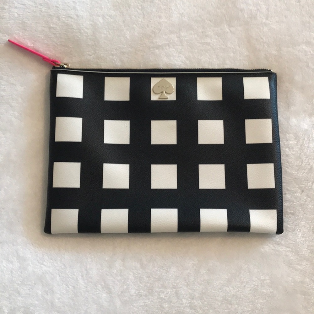 Kate Spade checkered pouch clutch